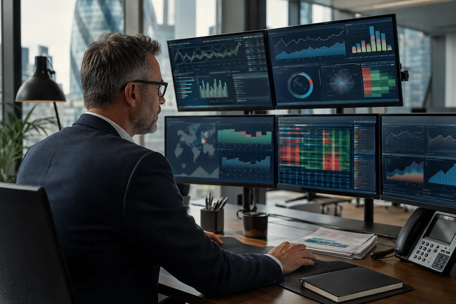 Senior risk specialist monitoring credit, liquidity and enterprise risk